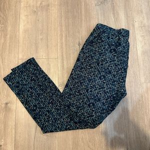 Sweetlegs Plus Leggings, blue,geometric pattern